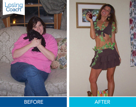 Weight Loss Expert and Losing Coach® Creator Founder Shelley Johnson before and after losing 90 pounds